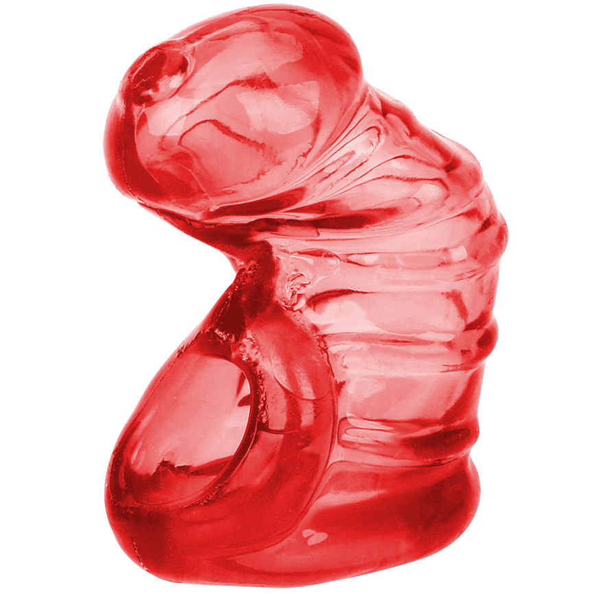 Jaula De Castidad Silicona El Condón Rojo