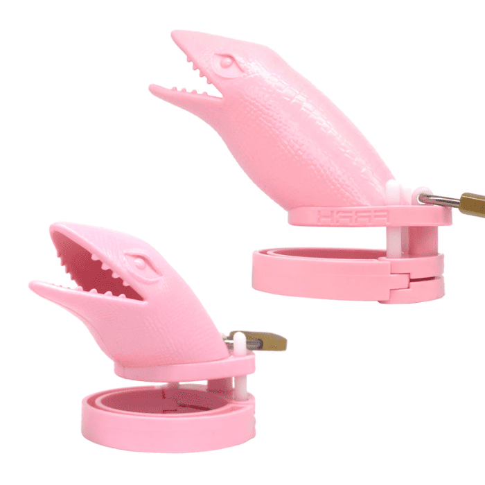 Jaula De Castidad Plástico Cocodrilo Rosa