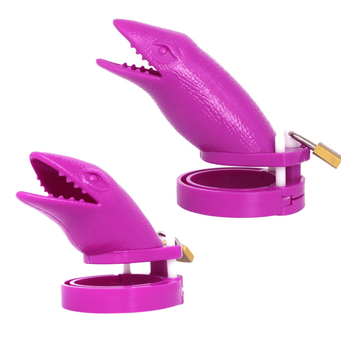 Jaula De Castidad Plástico Cocodrilo Violeta