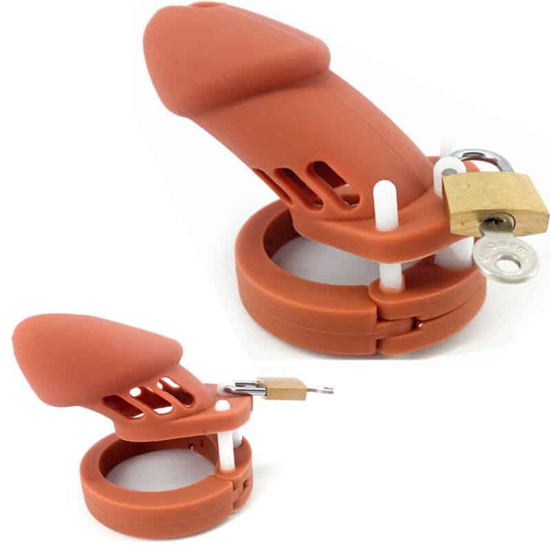 Jaula De Castidad Silicona Gb 6000 Marrón