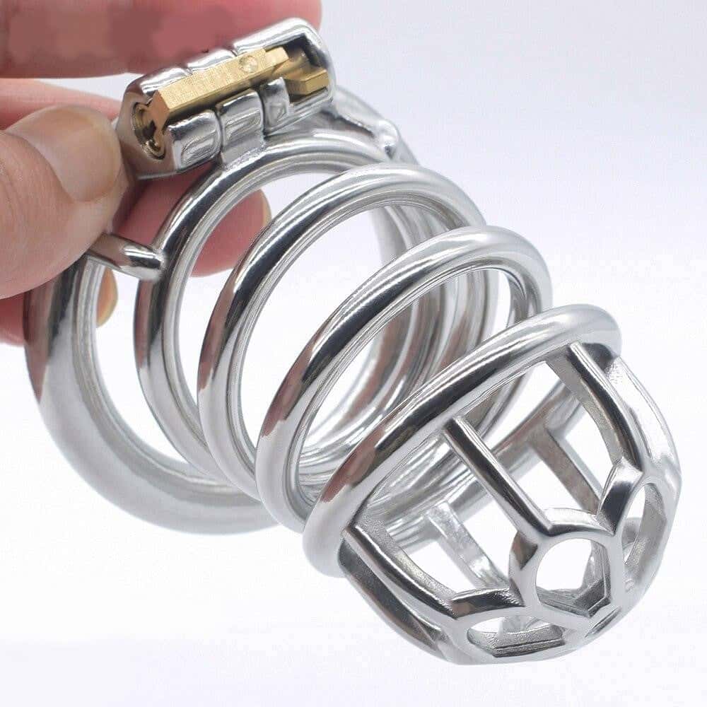 Jaula De Castidad Hombre - Metal - Pequeña Flor Xl