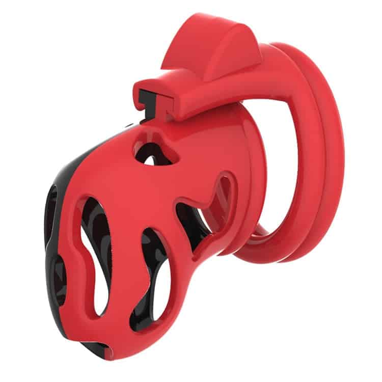 Jaula De Castidad Plástico Fuego Rojo